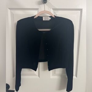 Carmen Desiree Company (CDC) Black Velvet Cropped Jacket – Size 6